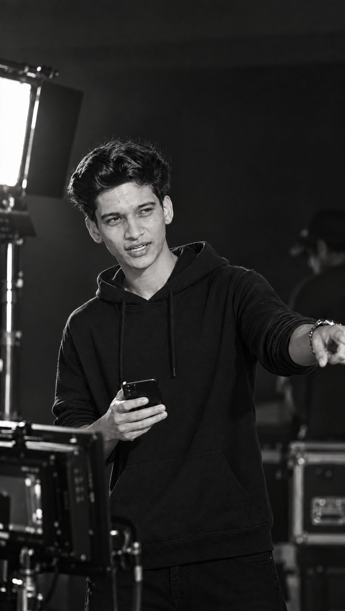 Aarin Redij directing on set